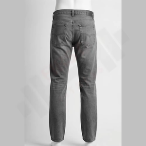 Jeans de Hombre Casuales de Moda al por Mayor, de Alta Calidad, Corte Recto, Ajuste Regular, Cintura Media, Color Gris Claro, Elásticos - Product Image 2