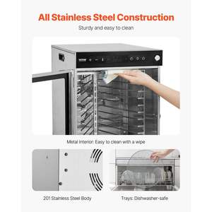 Máquina deshidratadora de alimentos rotativa de acero inoxidable de 12 bandejas de 800W para secado desigual y de frutas - Product Image 6