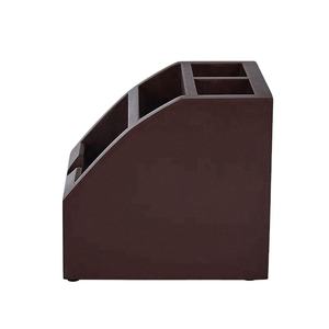 Hot Sale Eco-friendly Desktop Office Wooden Pen Holder <b>Save</b> <b>Space</b> Brown Square Stylish Table Accessory - Product Image 2