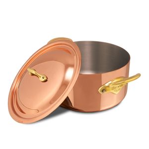 Olla de Cocina Tradicional de Cobre Puro con Tapa, Cacerola de Cobre Hecha a Mano con Asas de Latón para Cocinar y Servir - Product Image 2