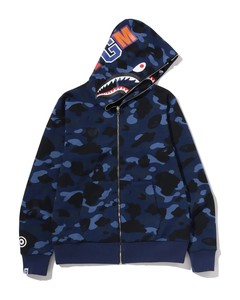 Sudadera con capucha unisex azul lisa con cremallera, corte oversize, estilo urbano, manga regular, forro polar estampado, 100% algodón ecológico, 360g, otoño - Product Image 1