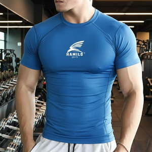 OEM Service Custom <b>Logo</b> Long Sleeve Gym Compression Shirt 100% Cotton Solid Pattern - Product Image 6