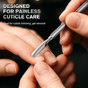Herramienta de Manicura Personalizada, Instrumento de Cuidado de Uñas de Doble Cara, Empujador de Cutículas Profesional de Acero Inoxidable de Precisión - Product Image 4