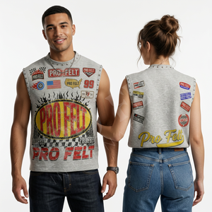 80% Cotton 20% Polyester Custom Graphic Design Sleeveless Tank Top Men Streetwear Summer Casual Fitness Plus Size T Shirts Men - Product Image 2