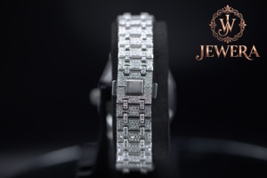 Most Selling Luxury Stainless Steel Silver <b>Watch</b> with Mossinate Diamond Inlays Ideal <b>for</b> Those Who Appreciate Fine Craftsmanship - Product Image 4