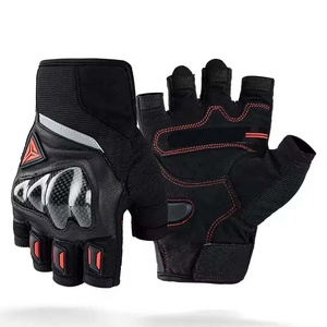 ถุงมือครึ่งนิ้วสำหรับขี่จักรยานพร้อมถุงมือป้องกันมอเตอร์ไซด์คาร์บอนไฟเบอร์ - Product Image 1