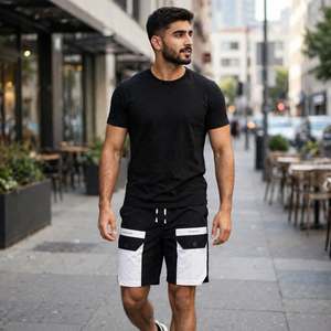 Shorts de Baño Bermuda para Hombre, Cintura Media, con Cordón Elástico, Bolsillo Cargo, Personalización Completa, en Colores Contrastantes - Product Image 2