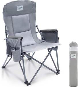 Silla Plegable Portátil para Camping – Marco de Aluminio, Silla de Exterior con Tela Oxford y Bolsillos Laterales, Gris, Ligera y Resistente - Product Image 2