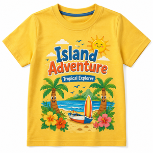 เสื้อยืดแขนยาวคอกลมสีพื้น Island Adventure Tropical Explorer สำหรับผู้ชาย ผ้าเจอร์ซีย์ลำลอง 100% ผ้าฝ้าย ทรงปกติ สั่งทำได้ - Product Image 1