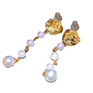 Recommended Freshwater Pearl Dangle <b>Earrings</b> Pure <b>Silver</b> Lotus Pond Moonlight Lotus Leaf Ear <b>Chains</b> Fashion Accessory - Product Image 5