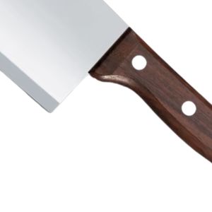 Couteau de boucher professionnel en bois de 18 cm, lame large en acier inoxydable, manche en bois brun, pour hacher et couper la viande - Product Image 4