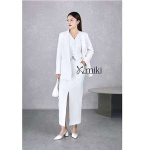 Jupe midi élégante à taille haute et fente avant, style vintage minimaliste, pour femme, idéale pour le bureau - Vente en gros Vietnam KV27 - Product Image 5