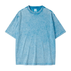 Oversized Drop Shoulder Acid Wash <b>T</b> Shirt Distressed Vintage Cotton Custom Printing - Product Image 3