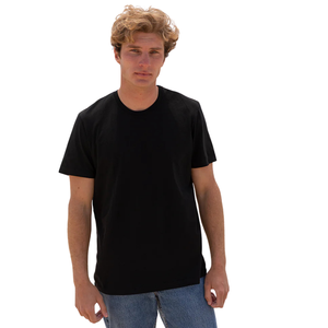 Camiseta Premium para Hombre, 100% Algodón, Bordada, 230g, Color Negro, Cómoda, Informal, Estilo Urbano, Suave, Transpirable, para Verano - Product Image 5