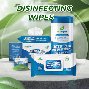 Lingettes nettoyantes antibactériennes GermFree Plus éliminent 99,9 % des germes, tissu non tissé, Ecowipes DW60S, antiseptique ménager - Product Image 1