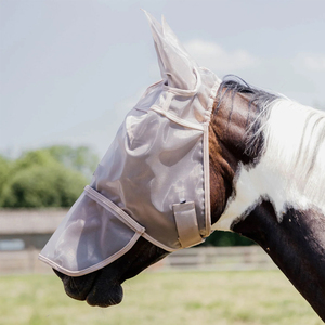 หน้ากากกันแมลงสำหรับม้า รุ่นพรีเมียม HOPE of HORSE น้ำหนักเบา ระบายอากาศได้ดี ผลิตจากไนลอน ป้องกันรังสียูวี ป้องกันแมลง  รับผลิตแบบ OEM พร้อมออกแบบโลโก้ตามสั่ง - Product Image 1