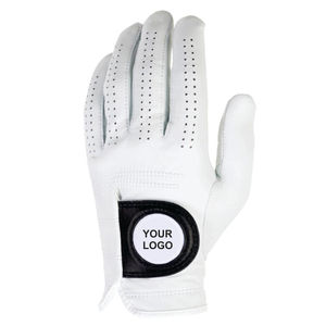 Custom Premium Cabretta Leather Golf <b>Glove</b> Left Hand Non-Slip Hook And Loop Closure Unisex Sports <b>Glove</b> - Product Image 1