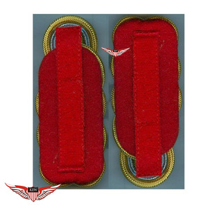 KEW Premium - Par de hombreras cosidas de Mylar trenzado dorado personalizadas, con reverso rojo, elegantes, para uniforme alemán, ecológicas, estilo vintage - Product Image 3