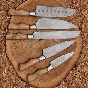 Juego de Cuchillos de Chef Profesionales Hechos a Mano con Acero de Damasco, Juego de Cuchillos de Cocina Profesionales, Juego de Cuchillos de Chef Forjados a Mano - Product Image 5