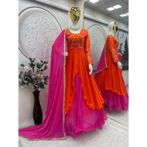 Robe de soirée de créateur Robe brodée avec paillettes et travail de codage - Product Image 3