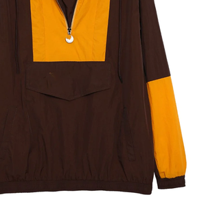 Veste coupe-vent Iota à demi-zip, marron et or, imperméable, respirante, à capuche, avec poches, grandes tailles - Product Image 6