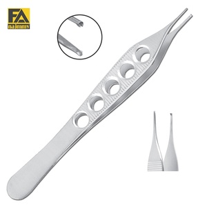 Pinzas para tejidos Adson con mango fenestrado, 1x2 dientes, punta regular, rectas, instrumento quirúrgico, certificado CE - Product Image 1