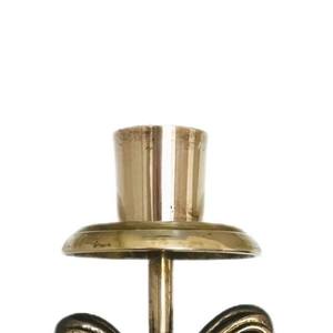 Support de bougie vintage en laiton doré avec ruban et pompon, style antique de luxe, idéal pour les mariages et les cadeaux au Moyen-Orient - Product Image 2