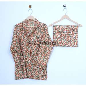 Nuevo Diseño, Conjunto de Pijama para Mujer, 100% Algodón, Suave y Transpirable, con Cintura Elástica y Mangas Largas - Product Image 3