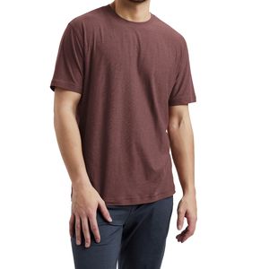 Camiseta Personalizada al por Mayor para Hombre, Cuello Redondo, Manga Corta, Algodón Marrón Sólido, Estilo Casual, Transpirable, Suave y Ligera - Product Image 6