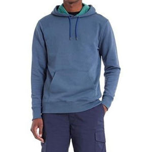 Sweat-shirt à capuche vert olive pour homme, coupe ample, couleur unie, en coton, avec poche, anti-rétrécissement, tissu 350g, décontracté, pour l'automne - Product Image 1