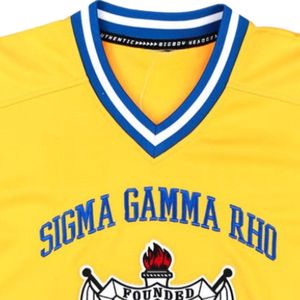 Camiseta Deportiva Personalizada de la Hermandad Griega Sigma Gamma Rho, Jersey Dorado, Manga Corta, Ropa Deportiva Transpirable, Uniforme de Alto Rendimiento - Product Image 3