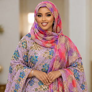 Tissu Fransawi Dirac en jacquard perlé de luxe, tissé léger, pour les robes de mariée/du soir élégantes des femmes somaliennes - Product Image 2