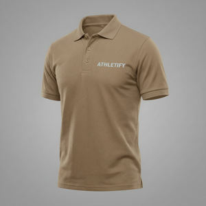 Chemise en coton pour homme Athletify, logo personnalisé OEM, manches courtes, respirante, décontractée, pour le travail, uniforme de bureau, vêtements de golf - Product Image 1