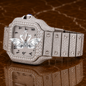 Luxury Jewelry Style Moissanite Diamond Watch Men Stainless Steel Bracelet Watch - Product Image 3