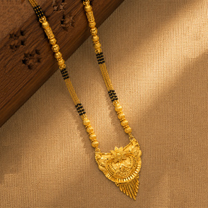 เครื่องประดับแฟชั่นขายส่ง, สร้อยคออินเดียแบบดั้งเดิมชุบทอง 24K สำหรับผู้หญิงที่แต่งงานแล้ว, สร้อยคออินเดียแบบดั้งเดิมเคลือบทอง - Product Image 2