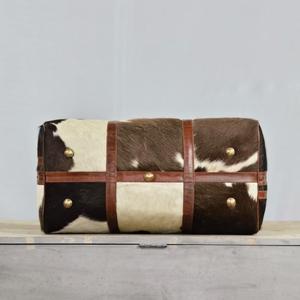 Bolsa de Viaje de Cuero Vacuno con Asas Marrones, Cierre de Cremallera, Gran Capacidad, Bolsa de Fin de Semana - Product Image 5