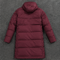 Doudoune longue à capuche unisexe, chaude pour l'hiver, en polyester matelassé, nylon, décontractée, respirante, coupe-vent, couleur unie, fermeture éclair