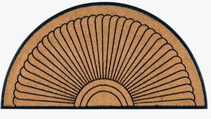 Tapis de porte en caoutchouc avec envers en fibres de coco, tapis d'entrée intérieur/extérieur antidérapant - Product Image 1