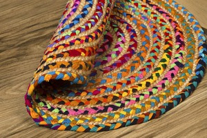 Tapis rond en jute et coton de qualité supérieure, tapis tissé élégant pour la maison, le salon et la chambre, disponible au meilleur prix - Product Image 3