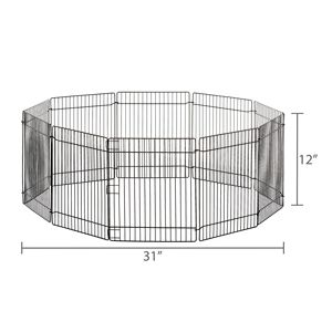 Recinto Pieghevole in Metallo per Piccoli Animali, Nero, 10x9 Pollici, 10 Pannelli, Gabbia per Animali Domestici da Interno ed Esterno - Product Image 4
