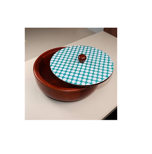 Casserole en bois écologique de 20 cm de diamètre, compatible lave-vaisselle, avec couvercle en bois, design classique, luxe, pour servir les plats chauds - Product Image 2
