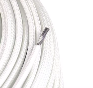 Cable de Silicona y Fibra de Vidrio Trenzado de 4mm2, Cable de Alimentación de Alta Temperatura 200C Blanco y Rojo - Product Image 1
