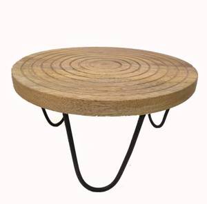 ชั้นวางเค้กไม้ 2 ชั้นแบบเรียบง่าย โครงโลหะ สำหรับวางขนมคัพเค้ก ถาดเสิร์ฟทรงกลมพร้อมหูจับ สำหรับตกแต่งงานแต่งงานและงานปาร์ตี้ - Product Image 4