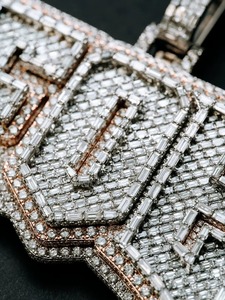 Geometric 925 Silver Pendant Minimalist Charm Everyday Wear Pendant Hip Hop Iced Out Pendant Custom <b>Name</b> Letter Pendant For Men - Product Image 6
