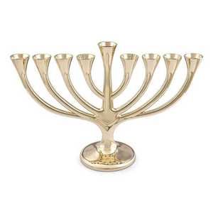Menorá para Templo Judío, para Villas, Sinagoga, Decoración de Mesa, Portavelas de Hanukkah en Dorado - Product Image 3