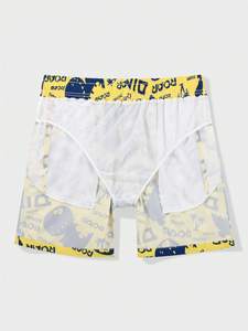 Pantalones Cortos de Playa para Hombre, Color Amarillo, Verano, Bonitos, para Vacaciones, Cintura Elástica con Cordón, Estampado de Dinosaurios, Estilo Hawaiano - Product Image 3