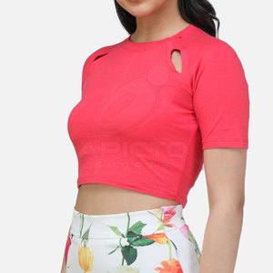 High Quality Eco-Friendly Women <b>Crop</b> <b>Top</b> 100% Cotton Stretch Fabric Comfortable Fit Modern Design for Active Casual Activities - Product Image 1