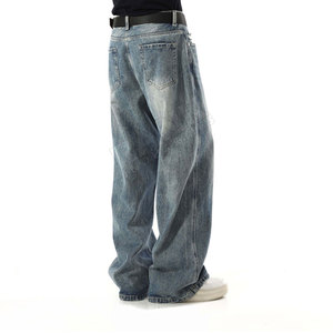 Prix d'usine – Jean baggy délavé pour homme, style streetwear, décontracté et tendance - Product Image 6