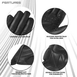 Guantes de Motocicleta de Cuero con Logotipo Personalizado, Transpirables, Recubiertos de Poliuretano, Venta al Por Mayor de Fábrica, Alto Rendimiento, Fibra de Carbono, para Carreras - Product Image 3
