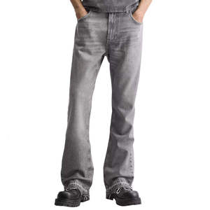 Jeans de mezclilla de corte amplio y acampanado al por mayor para hombre, pantalones de mezclilla de primera calidad para hombre, estilo urbano. - Product Image 1